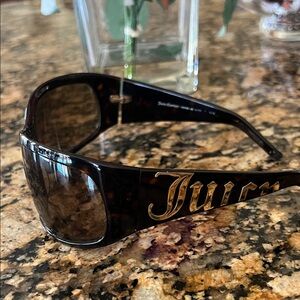 Vintage Juicy Couture Brown and Gold Sunglasses